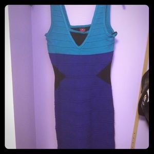 Black and blue turquoise dress